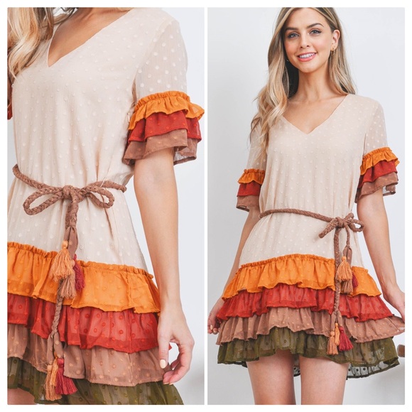 Autumn Belle in Falling Ruffles Mini Dress - Picture 13 of 13